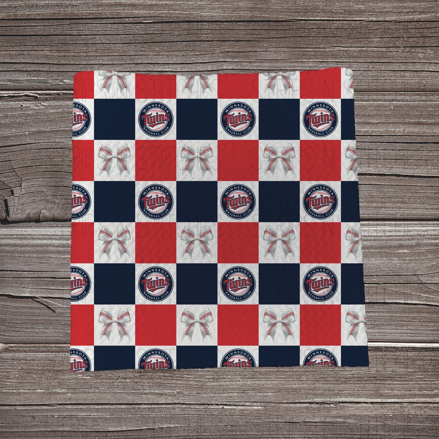 Checkered Big Leagues & Bows | All 30 Teams Available | Fabric Strip- Bow Making- Headwrap- Scrunchies