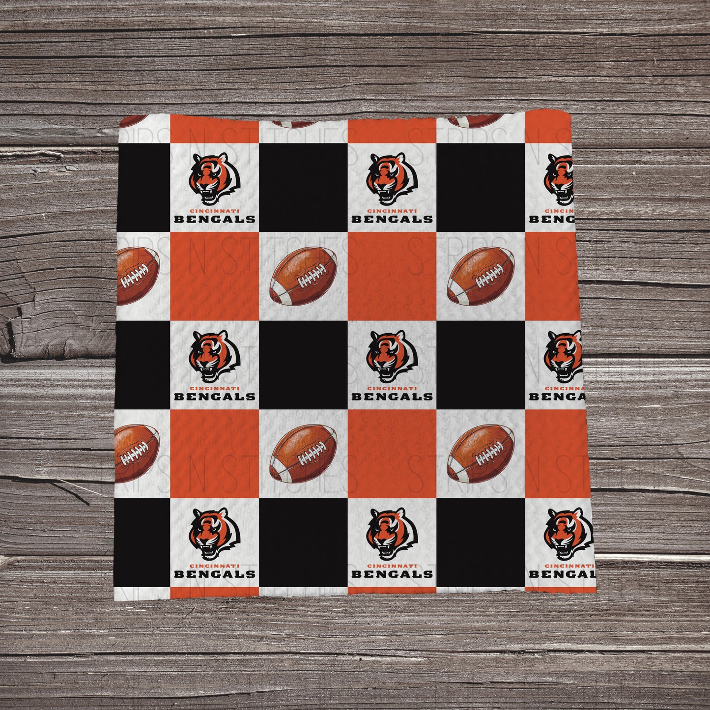 Checkered Pro Football *EXCLUSIVE* | All 32 Teams Available | Fabric Strip- Bow Making