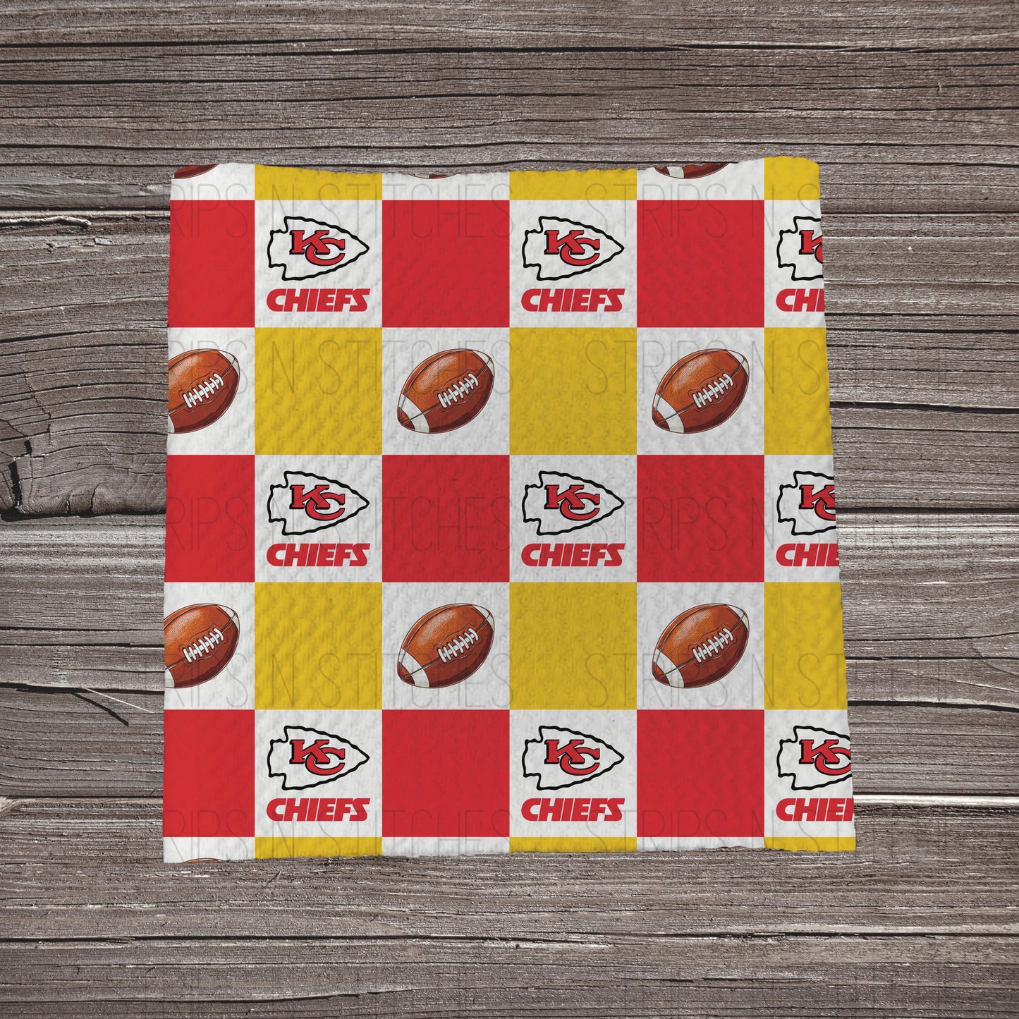 Checkered Pro Football *EXCLUSIVE* | All 32 Teams Available | Fabric Strip- Bow Making