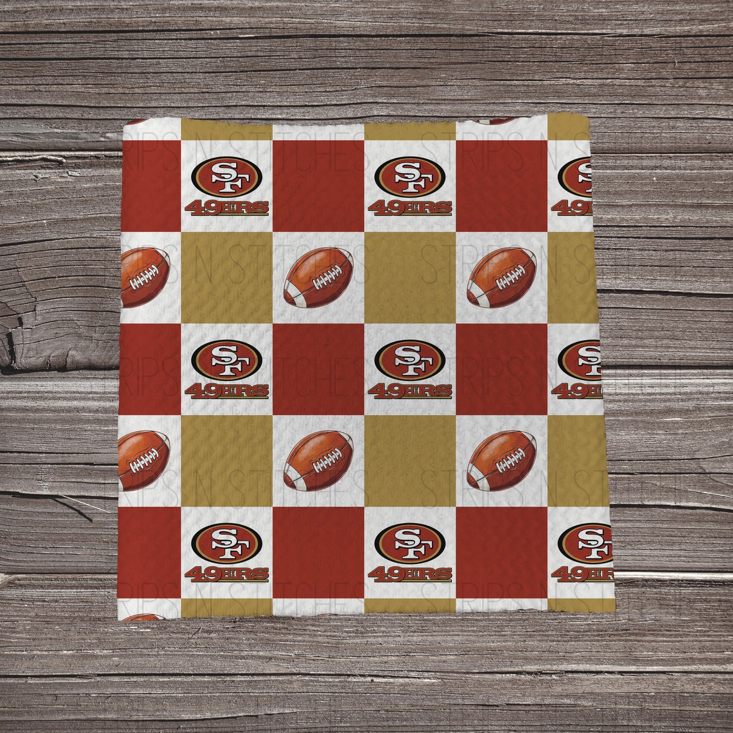 Checkered Pro Football *EXCLUSIVE* | All 32 Teams Available | Fabric Strip- Bow Making