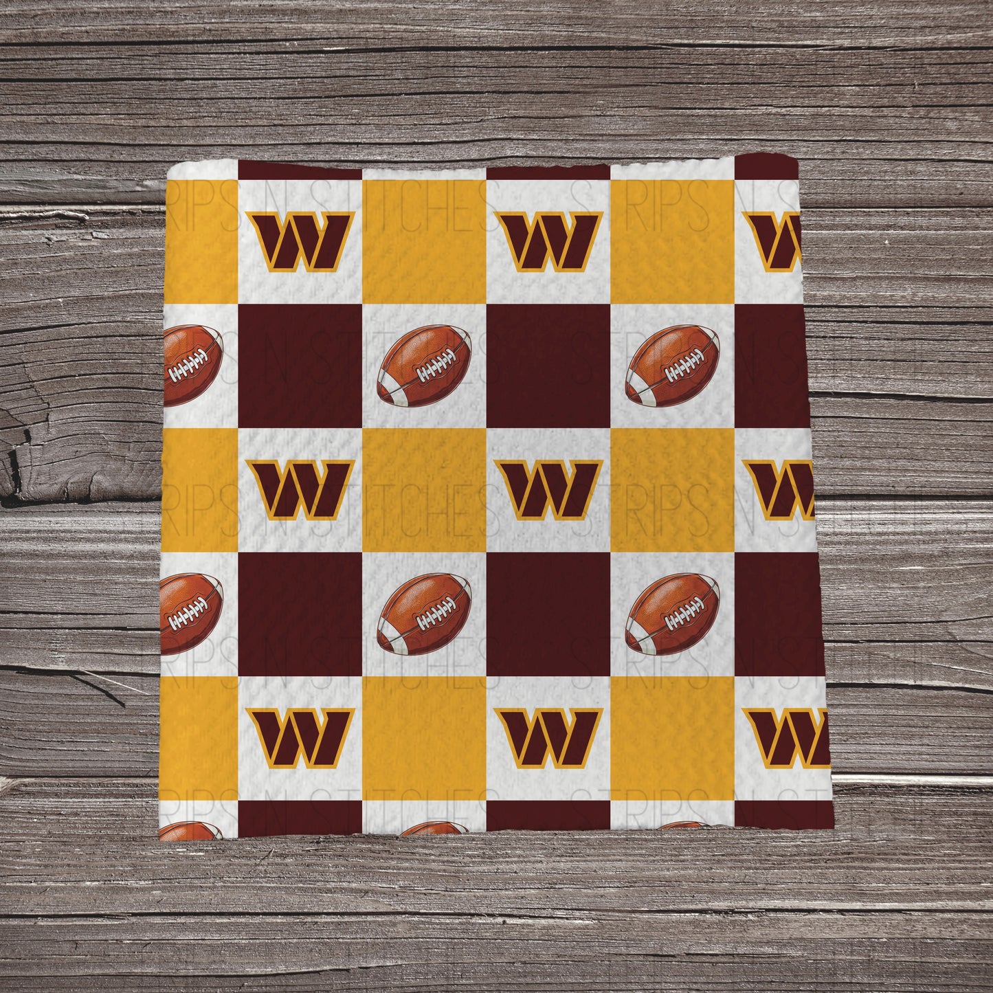 Checkered Pro Football *EXCLUSIVE* | All 32 Teams Available | Fabric Strip- Bow Making