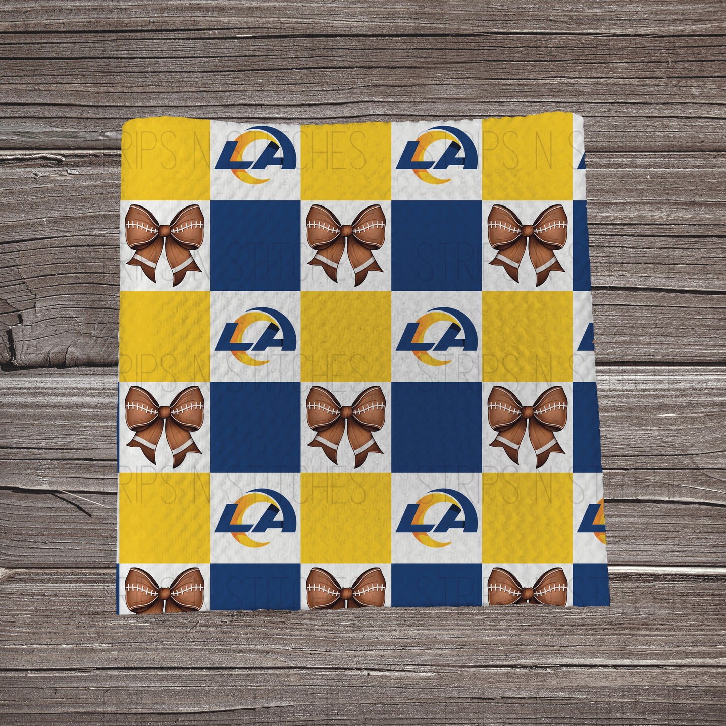 Checkered Pro Football & Bows *EXCLUSIVE* | All 32 Teams Available | Fabric Strip- Bow Making
