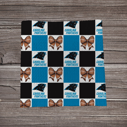 Checkered Pro Football & Bows *EXCLUSIVE* | All 32 Teams Available | Fabric Strip- Bow Making