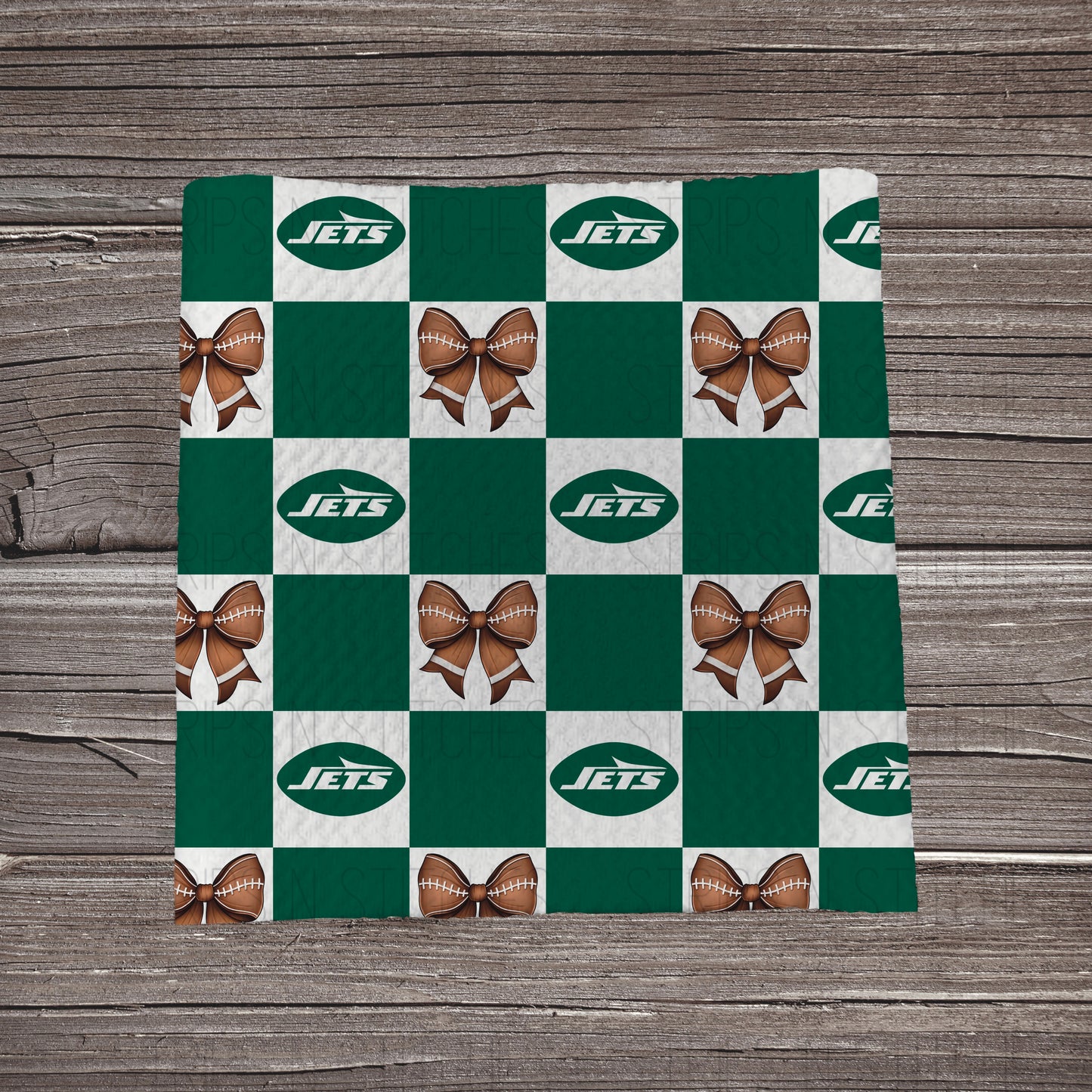Checkered Pro Football & Bows *EXCLUSIVE* | All 32 Teams Available | Fabric Strip- Bow Making