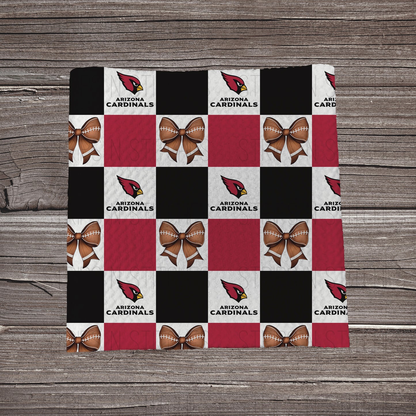 Checkered Pro Football & Bows *EXCLUSIVE* | All 32 Teams Available | Fabric Strip- Bow Making