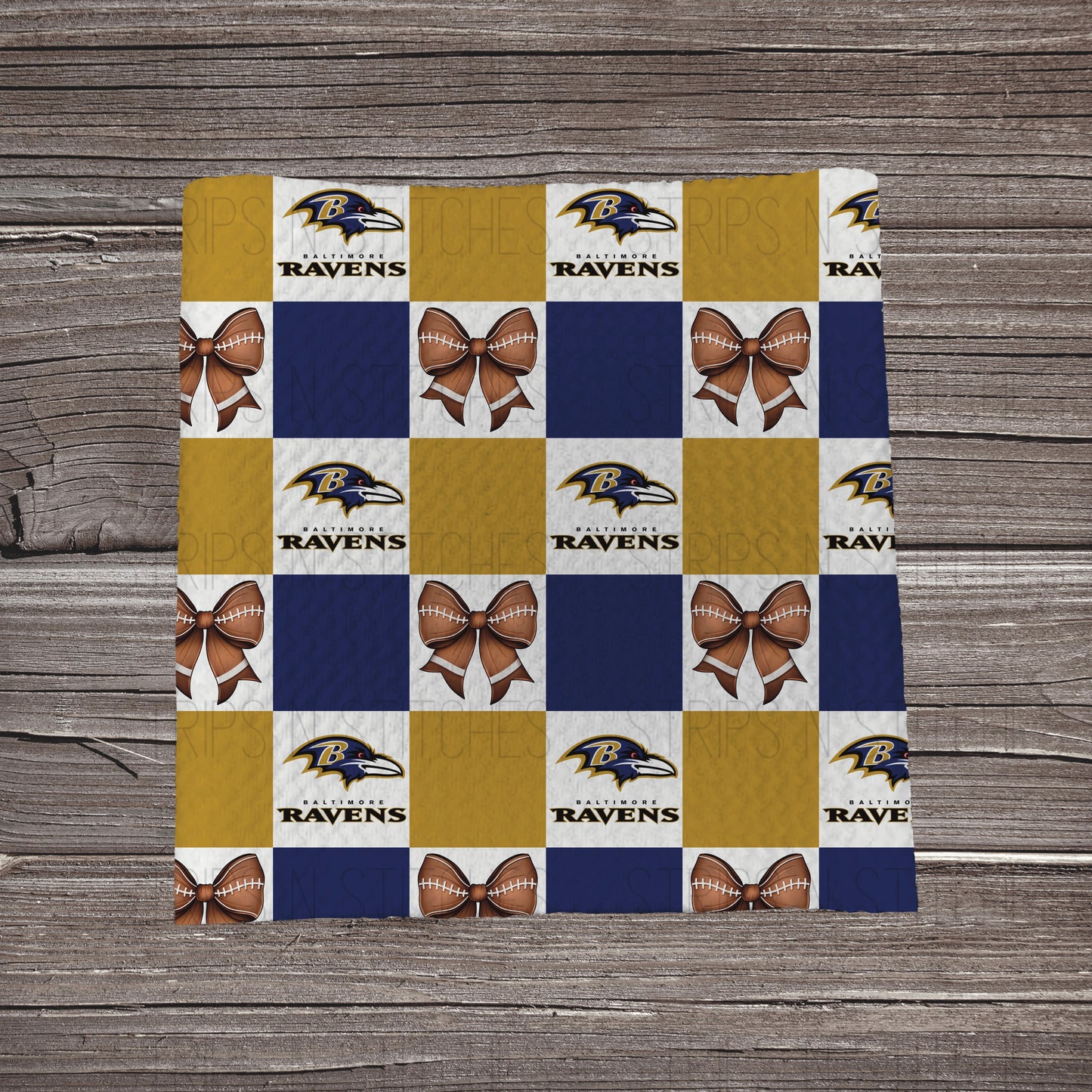Checkered Pro Football & Bows *EXCLUSIVE* | All 32 Teams Available | Fabric Strip- Bow Making