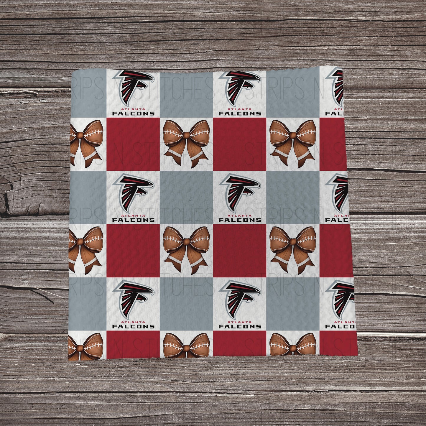 Checkered Pro Football & Bows *EXCLUSIVE* | All 32 Teams Available | Fabric Strip- Bow Making