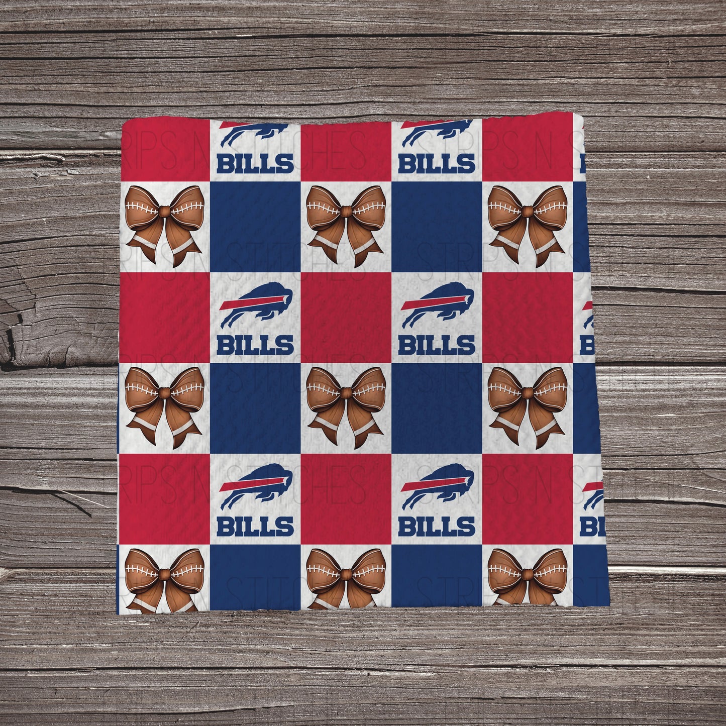 Checkered Pro Football & Bows *EXCLUSIVE* | All 32 Teams Available | Fabric Strip- Bow Making