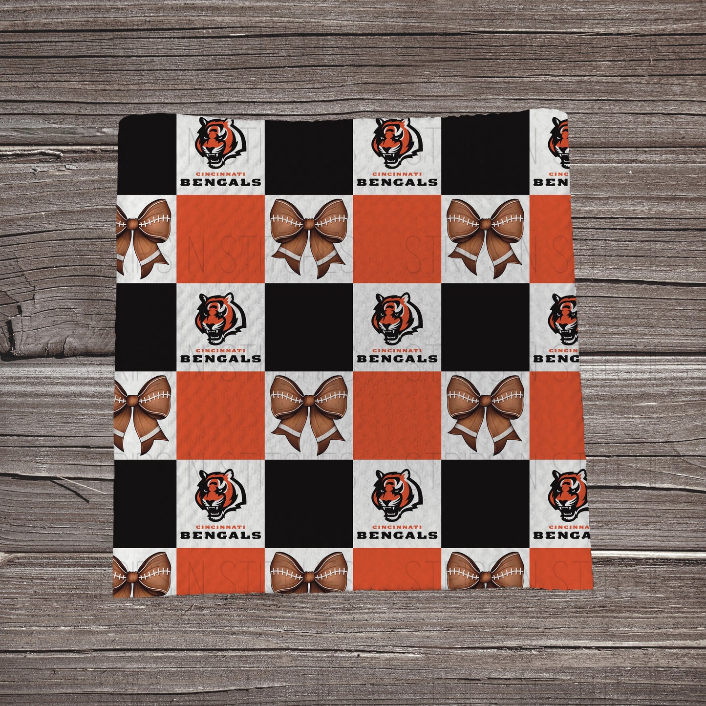 Checkered Pro Football & Bows *EXCLUSIVE* | All 32 Teams Available | Fabric Strip- Bow Making