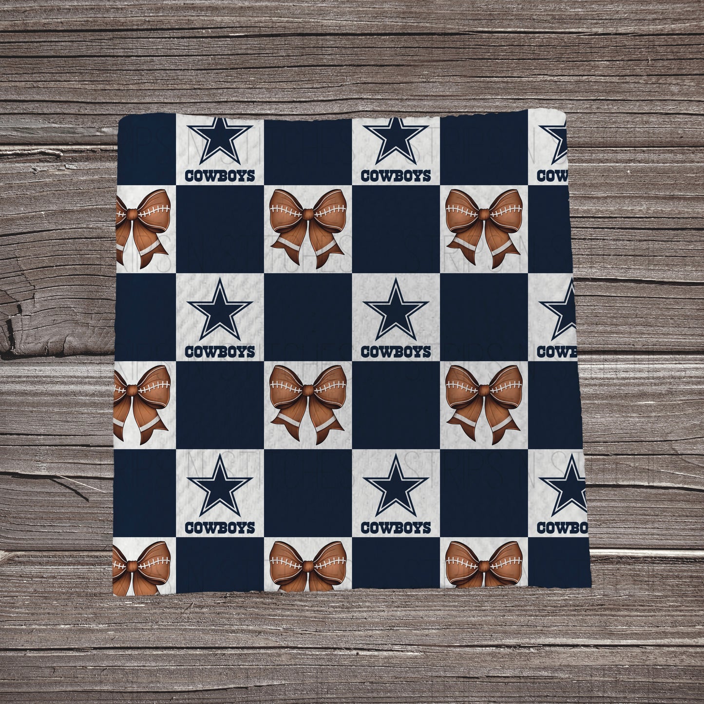 Checkered Pro Football & Bows *EXCLUSIVE* | All 32 Teams Available | Fabric Strip- Bow Making