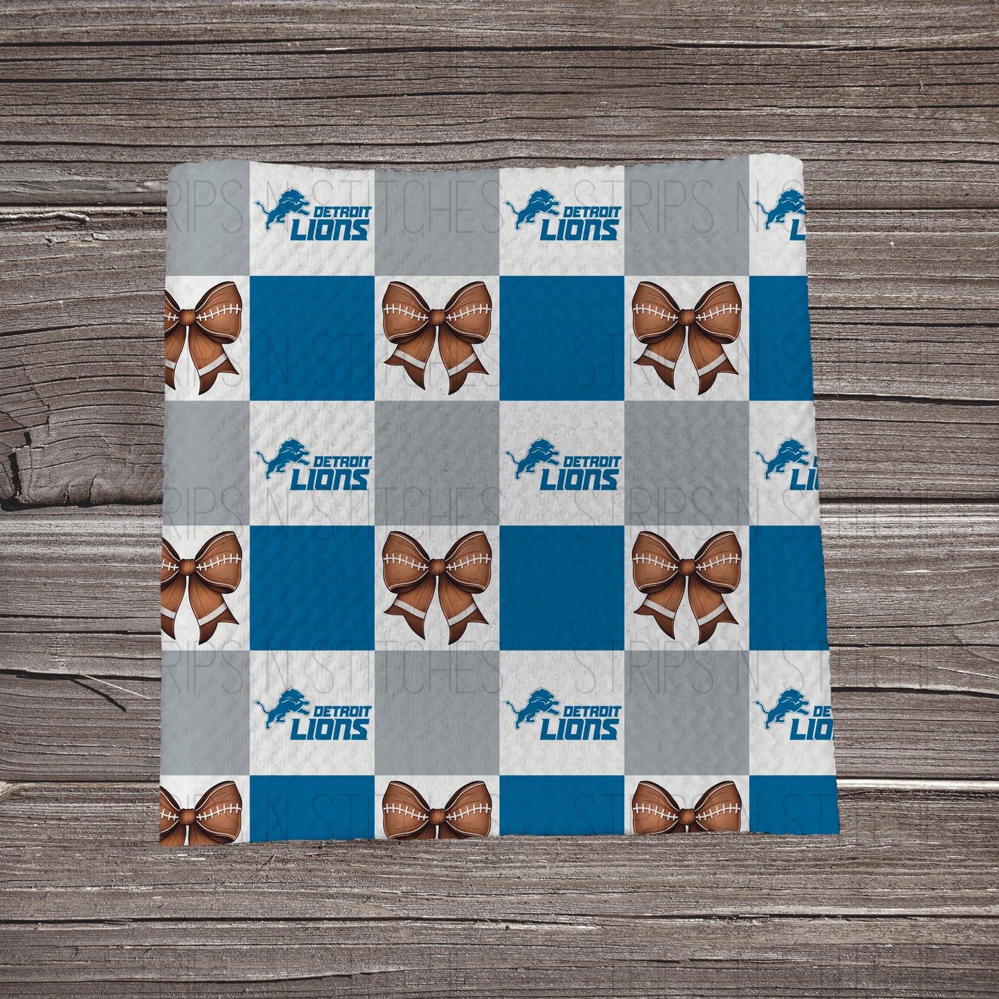 Checkered Pro Football & Bows *EXCLUSIVE* | All 32 Teams Available | Fabric Strip- Bow Making