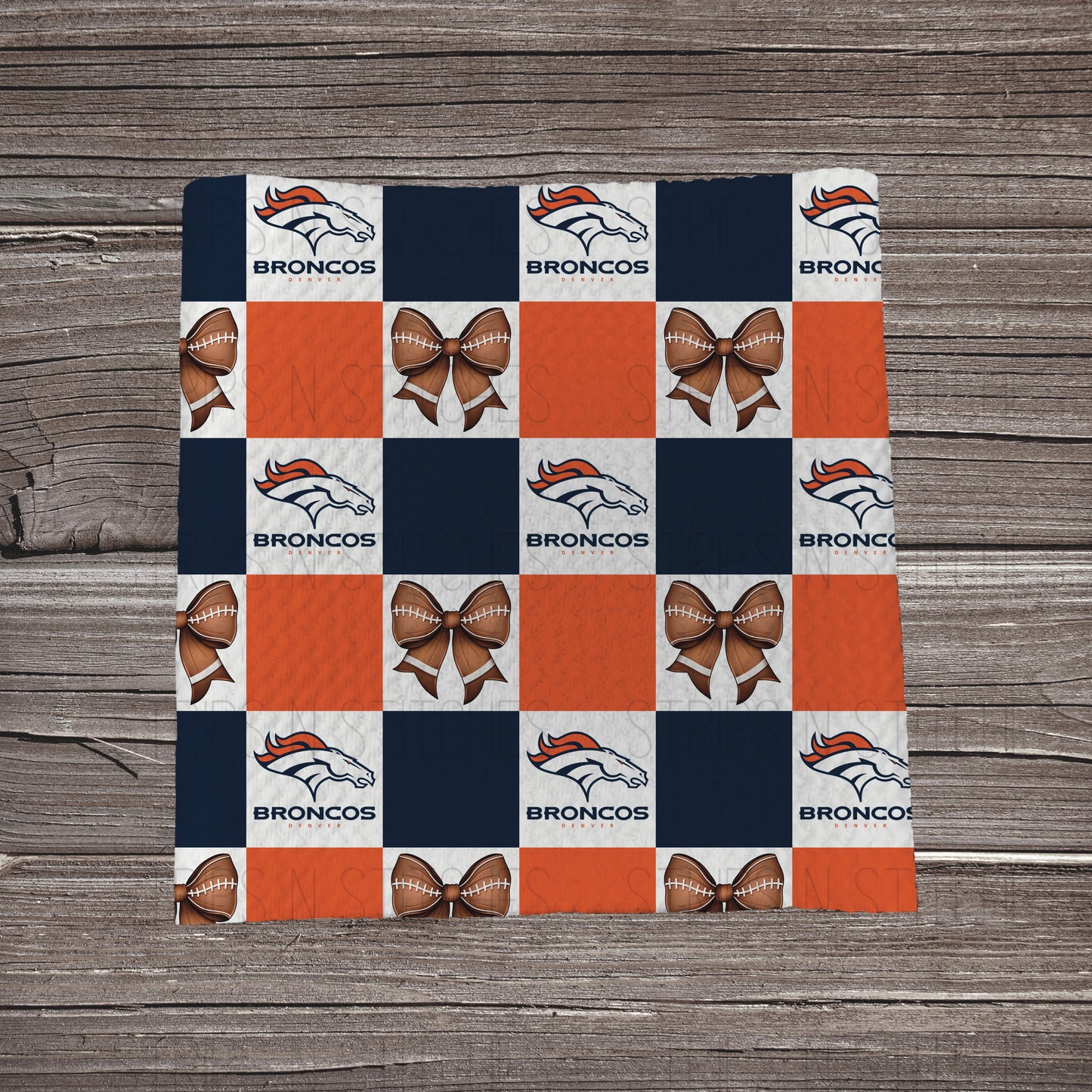 Checkered Pro Football & Bows *EXCLUSIVE* | All 32 Teams Available | Fabric Strip- Bow Making