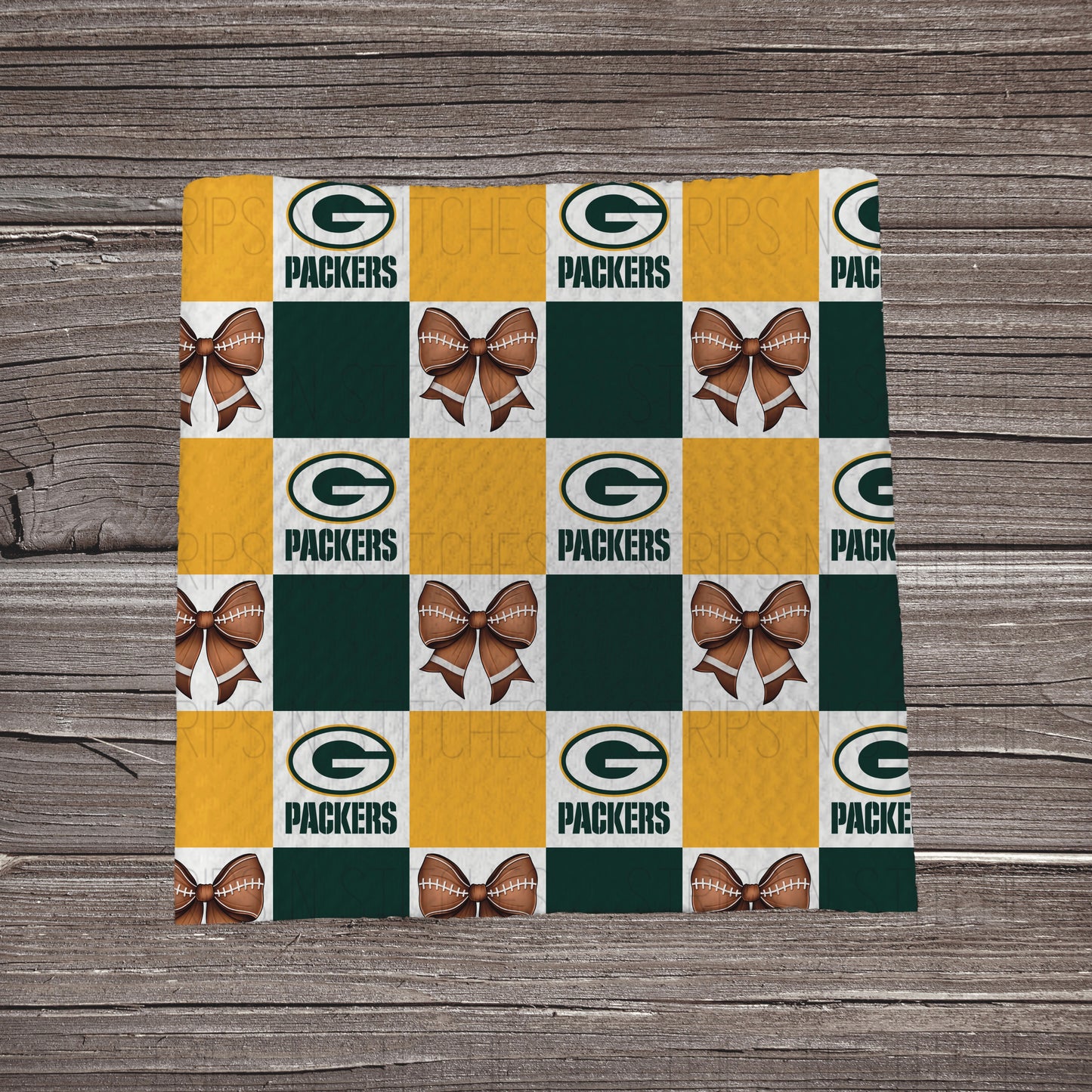 Checkered Pro Football & Bows *EXCLUSIVE* | All 32 Teams Available | Fabric Strip- Bow Making