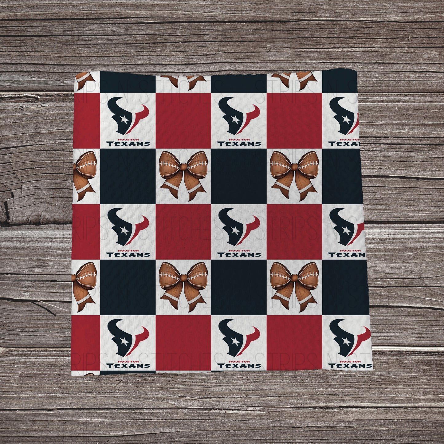 Checkered Pro Football & Bows *EXCLUSIVE* | All 32 Teams Available | Fabric Strip- Bow Making
