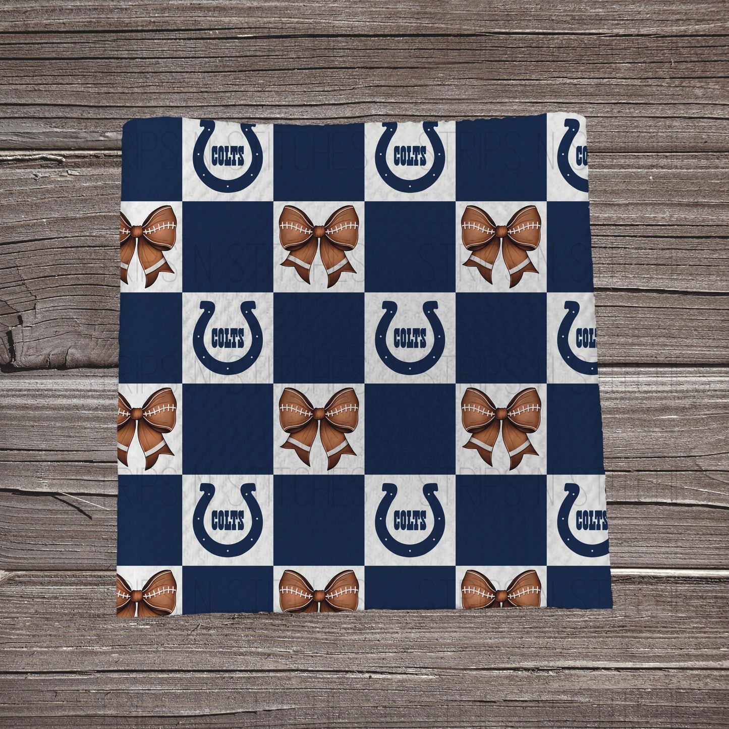 Checkered Pro Football & Bows *EXCLUSIVE* | All 32 Teams Available | Fabric Strip- Bow Making