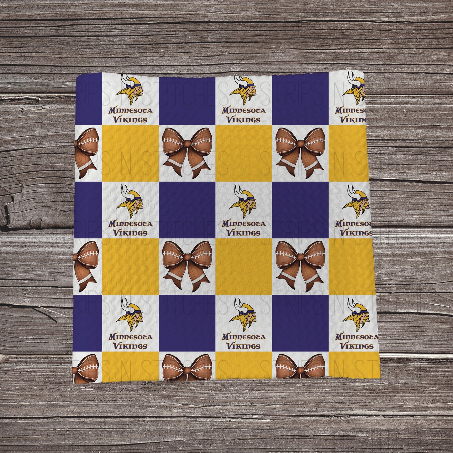 Checkered Pro Football & Bows *EXCLUSIVE* | All 32 Teams Available | Fabric Strip- Bow Making