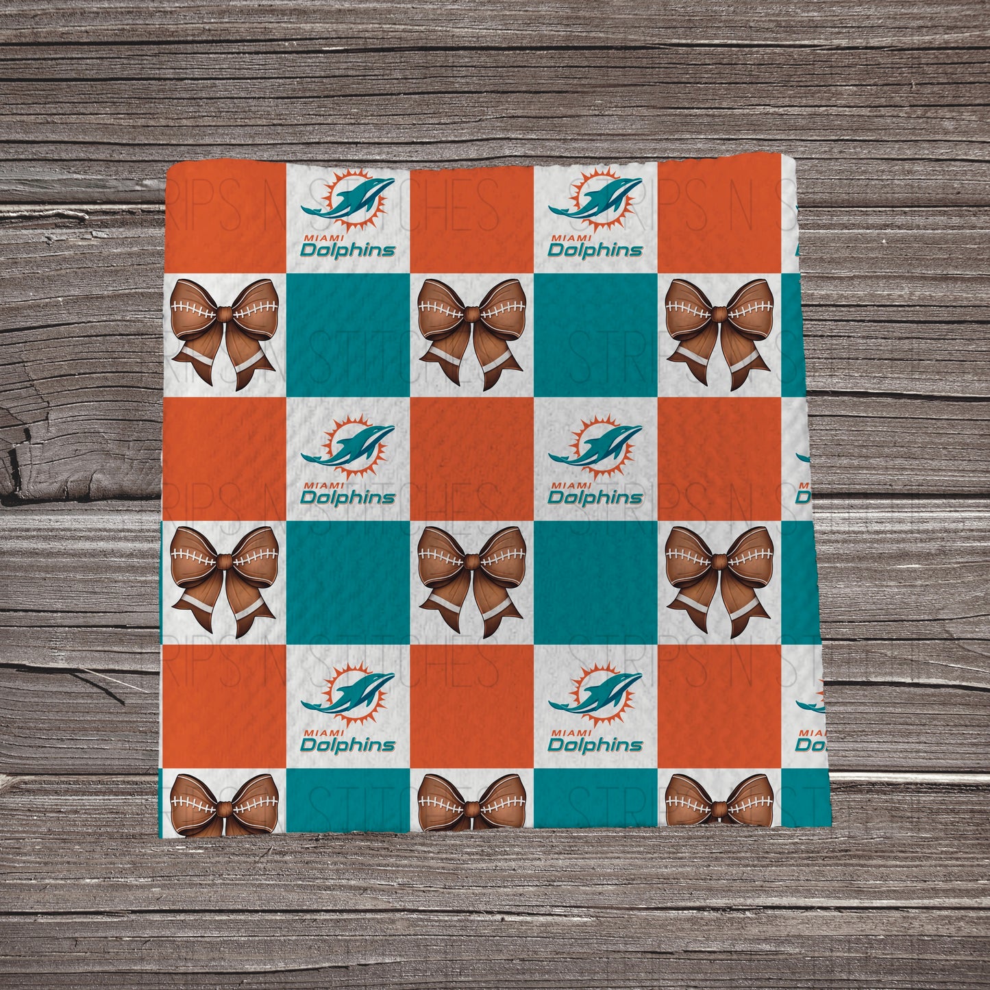 Checkered Pro Football & Bows *EXCLUSIVE* | All 32 Teams Available | Fabric Strip- Bow Making