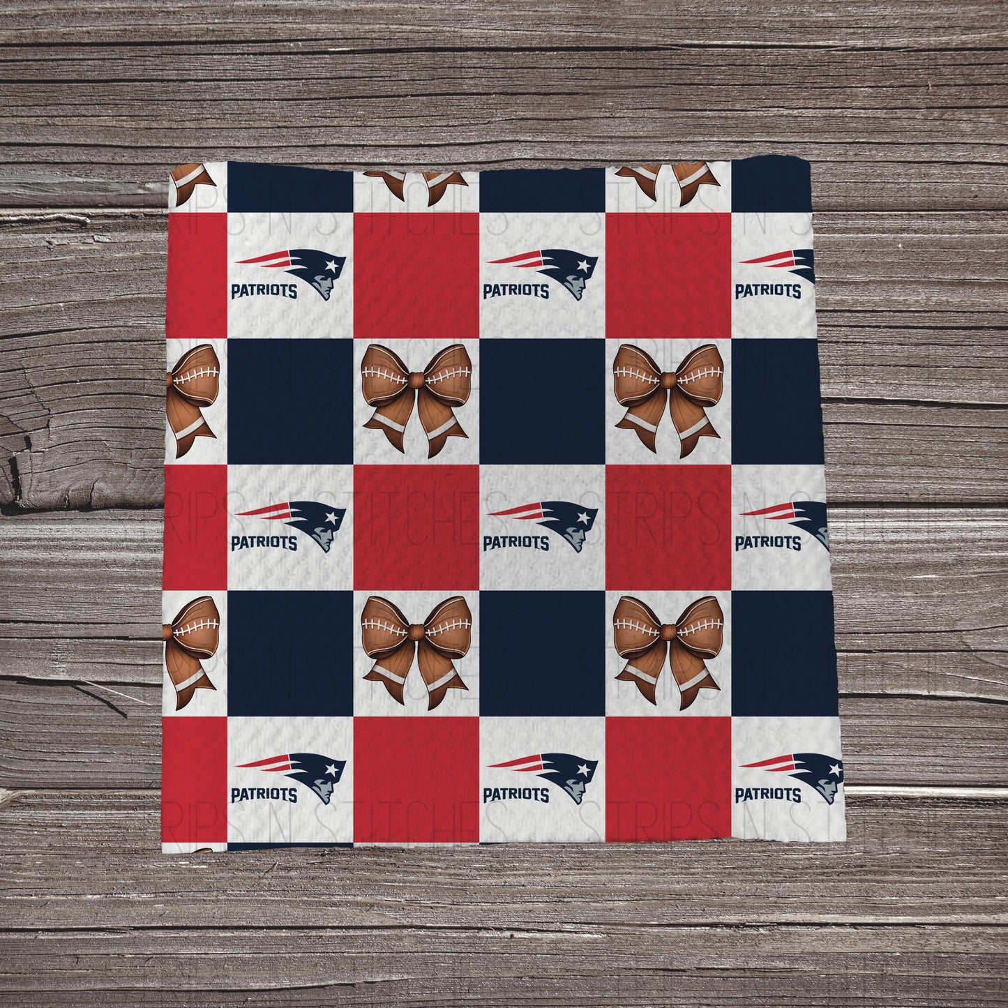 Checkered Pro Football & Bows *EXCLUSIVE* | All 32 Teams Available | Fabric Strip- Bow Making