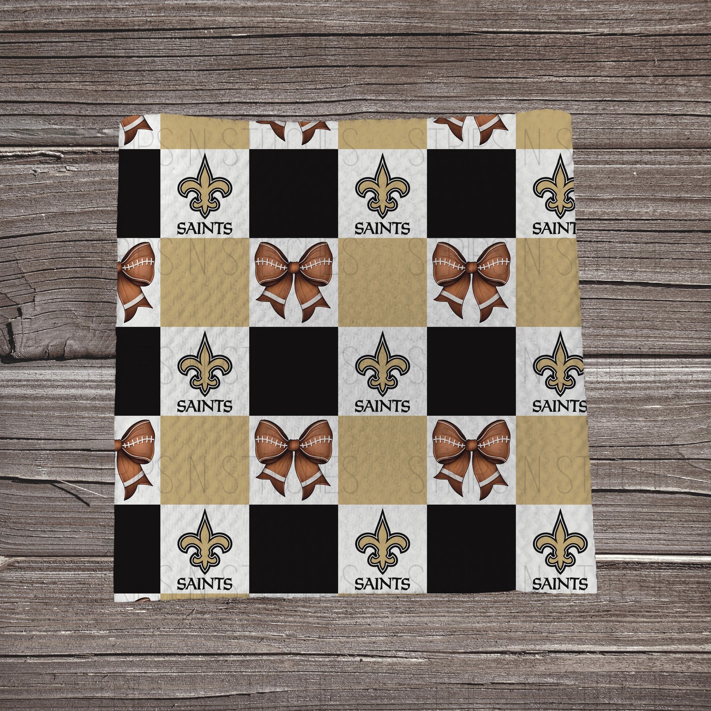 Checkered Pro Football & Bows *EXCLUSIVE* | All 32 Teams Available | Fabric Strip- Bow Making