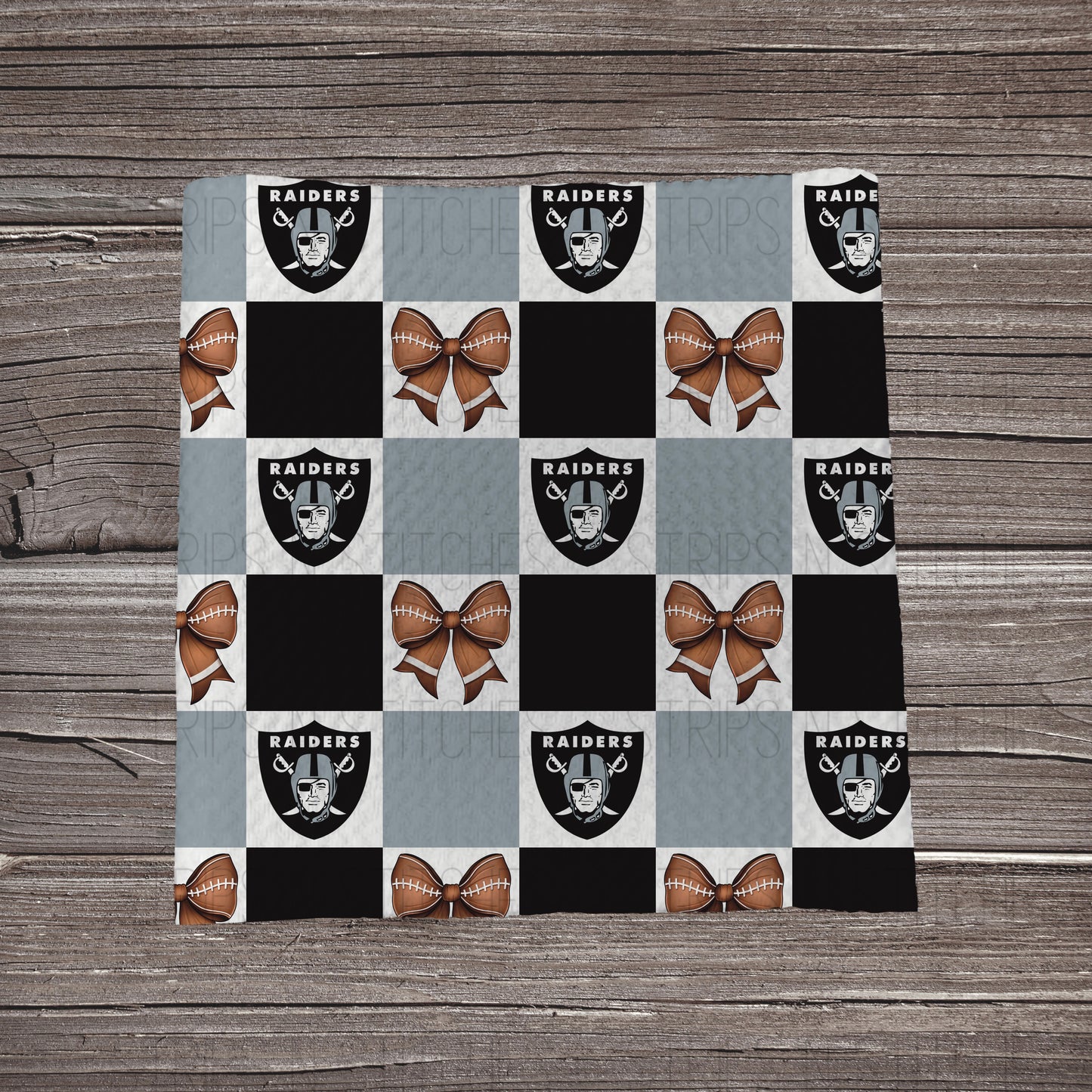 Checkered Pro Football & Bows *EXCLUSIVE* | All 32 Teams Available | Fabric Strip- Bow Making