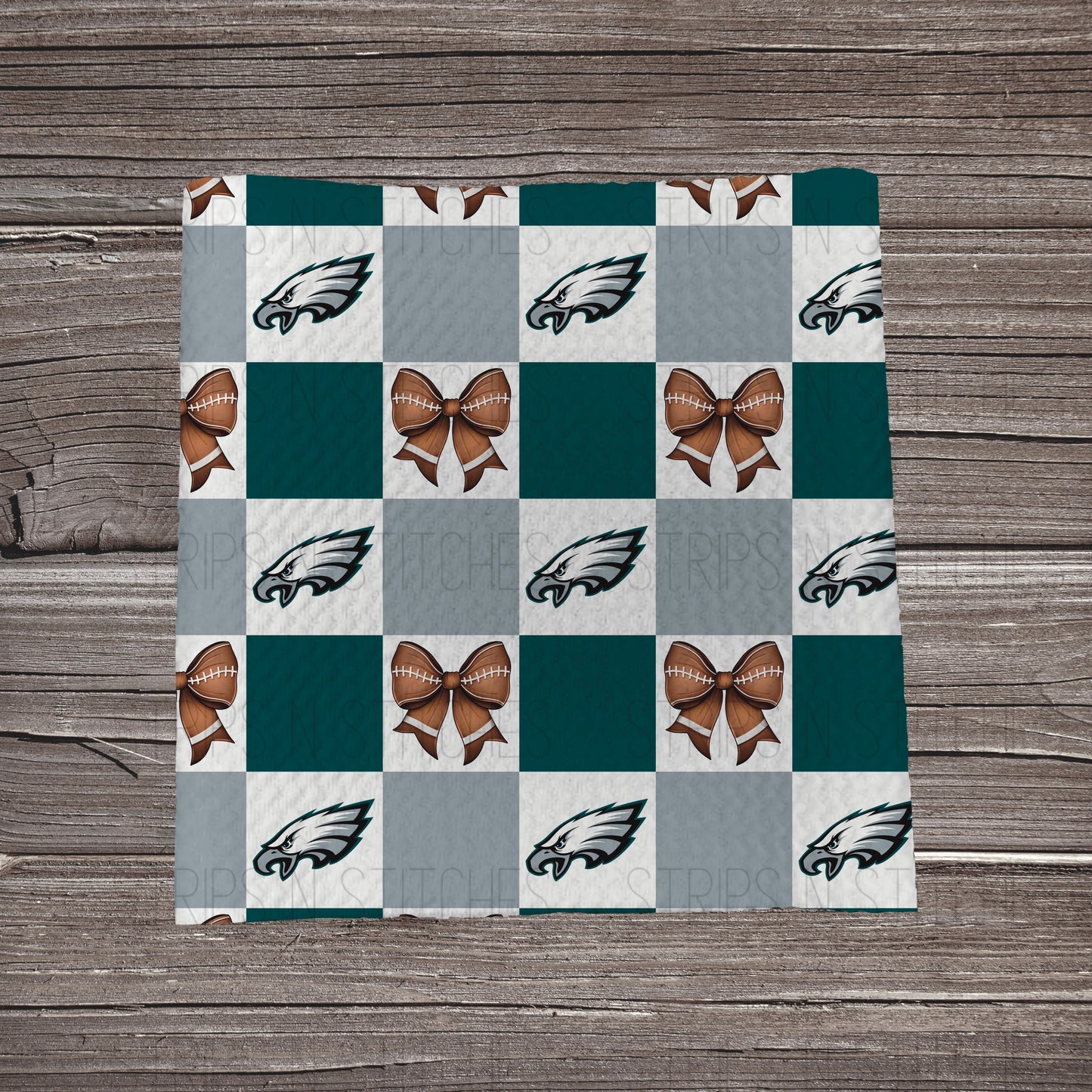 Checkered Pro Football & Bows *EXCLUSIVE* | All 32 Teams Available | Fabric Strip- Bow Making