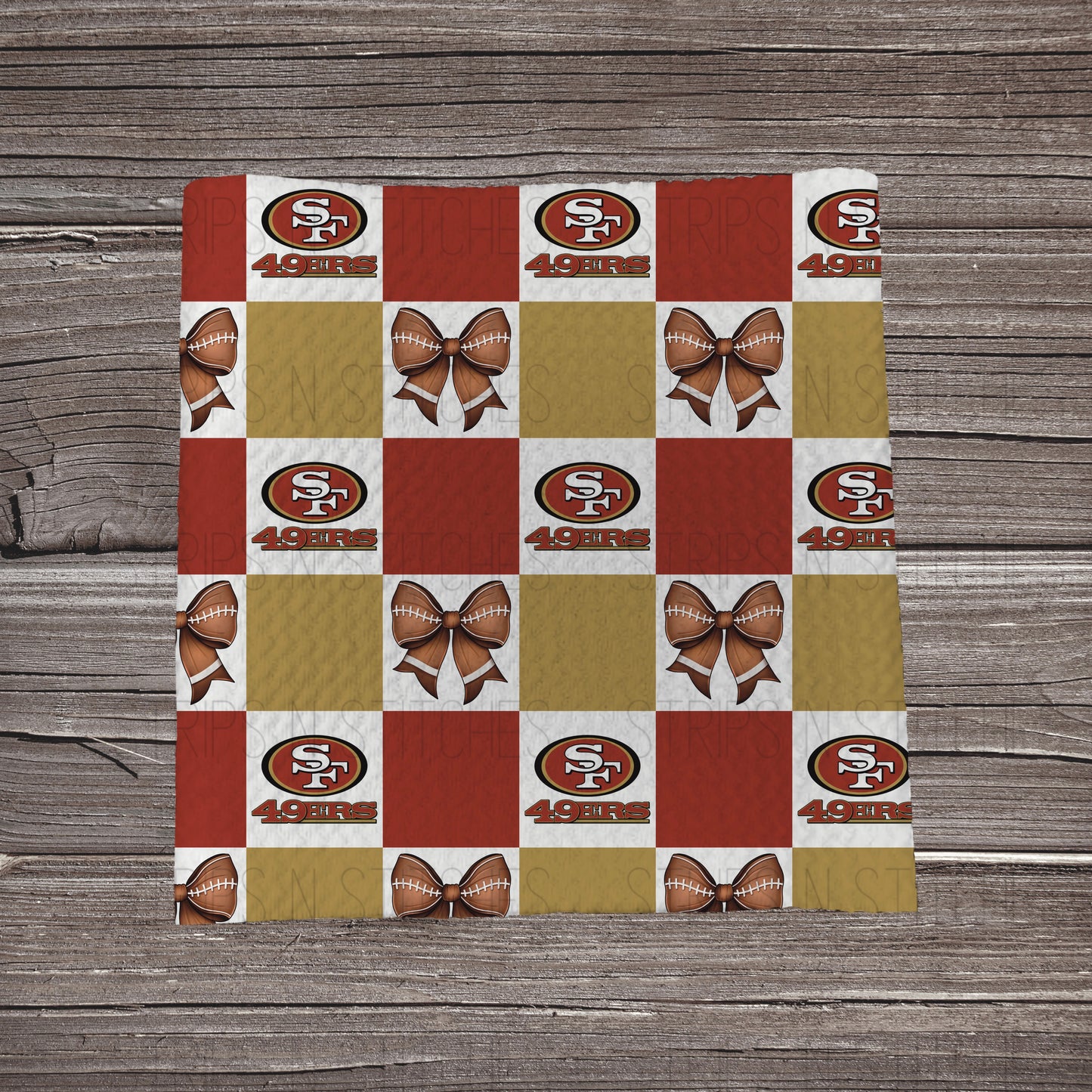 Checkered Pro Football & Bows *EXCLUSIVE* | All 32 Teams Available | Fabric Strip- Bow Making