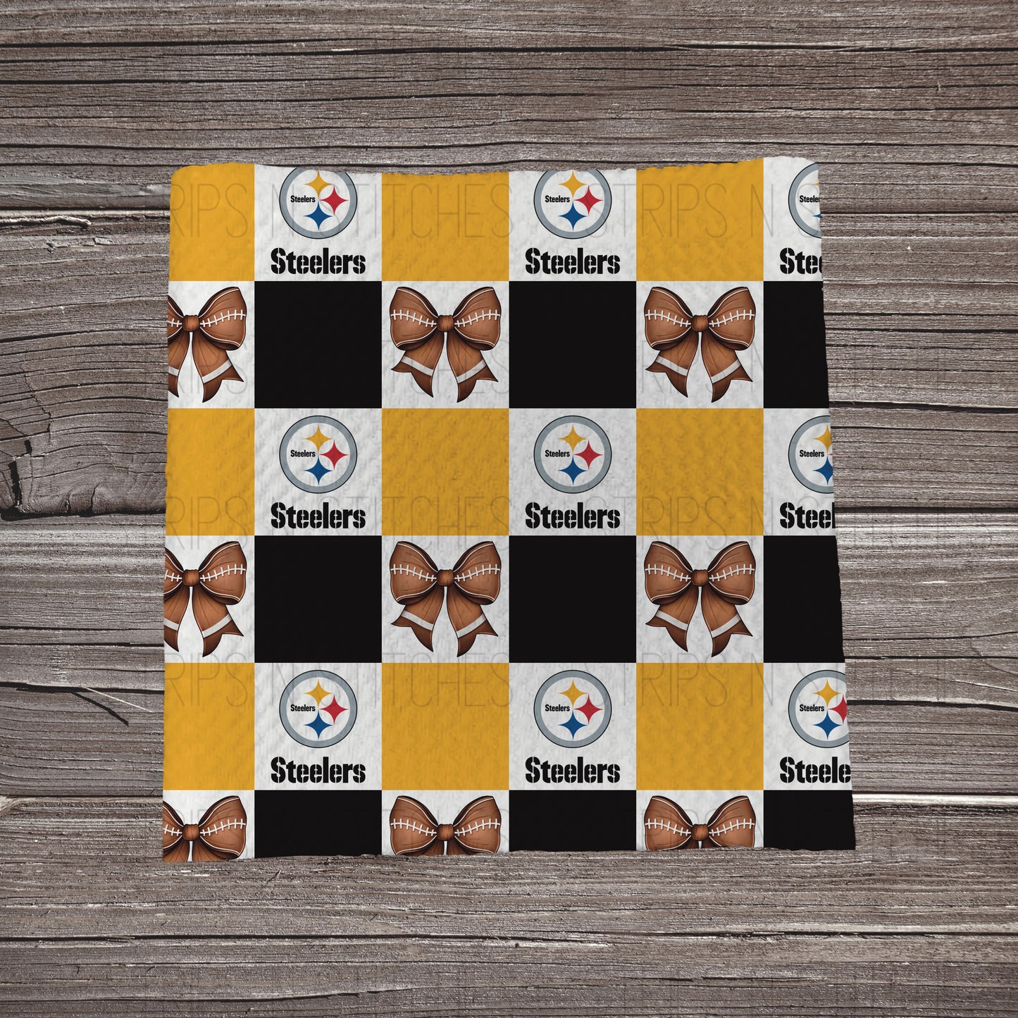 Checkered Pro Football & Bows *EXCLUSIVE* | All 32 Teams Available | Fabric Strip- Bow Making