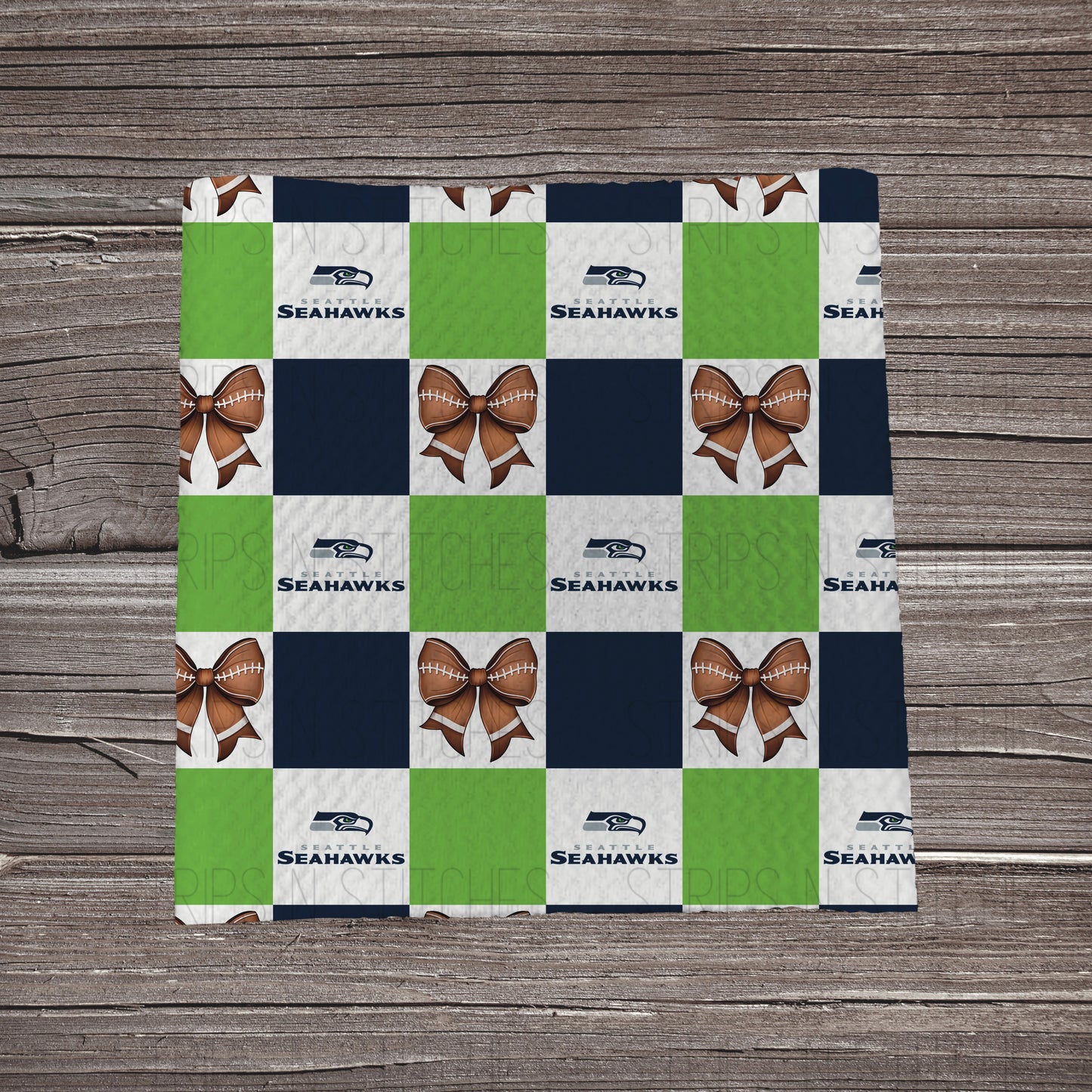 Checkered Pro Football & Bows *EXCLUSIVE* | All 32 Teams Available | Fabric Strip- Bow Making