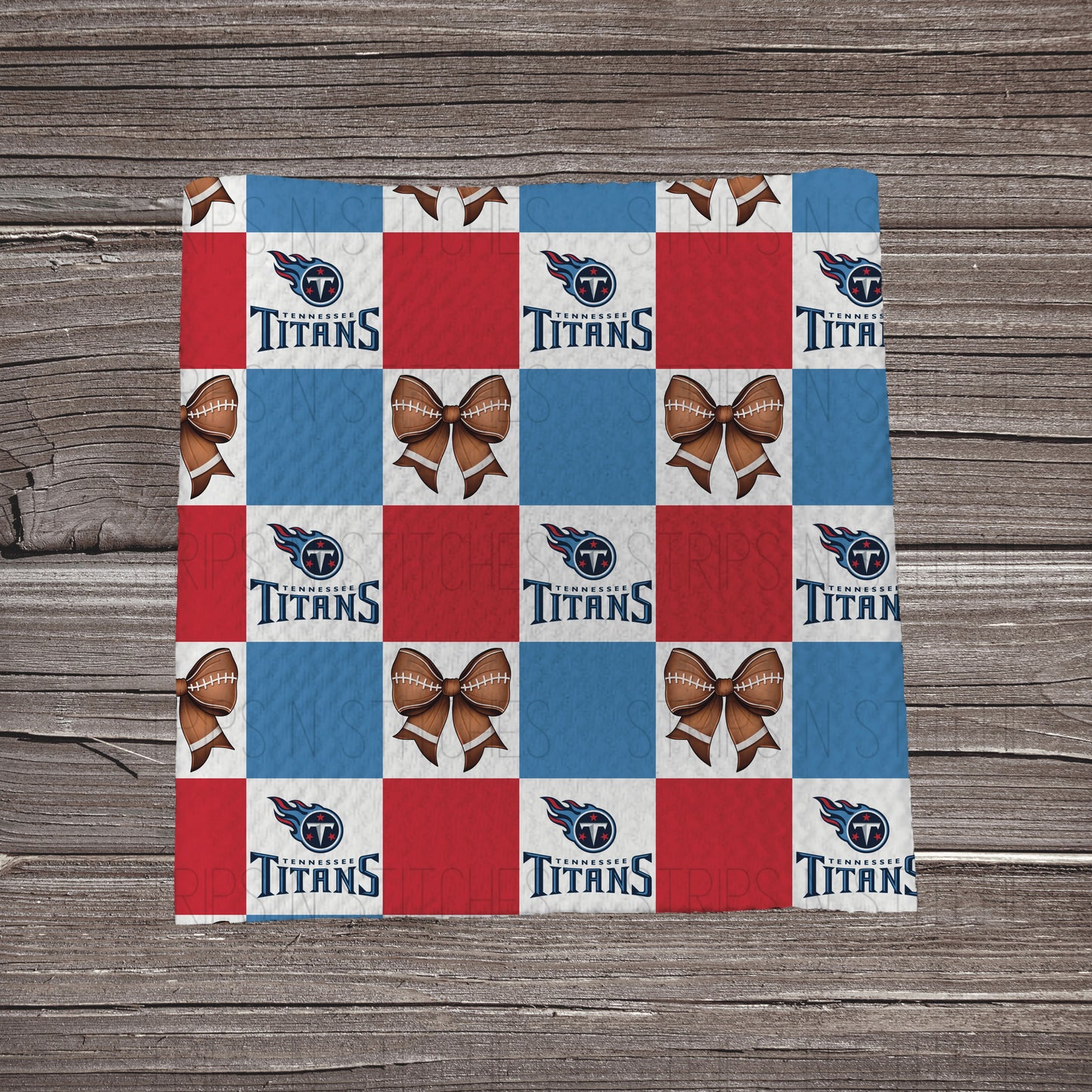 Checkered Pro Football & Bows *EXCLUSIVE* | All 32 Teams Available | Fabric Strip- Bow Making