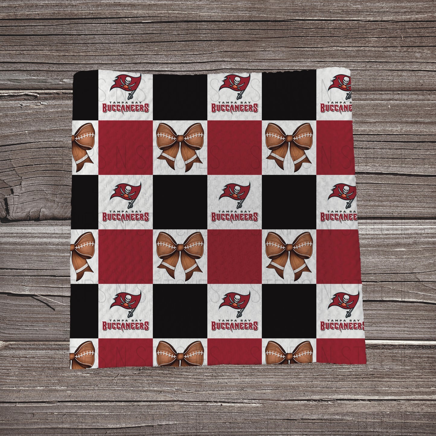 Checkered Pro Football & Bows *EXCLUSIVE* | All 32 Teams Available | Fabric Strip- Bow Making