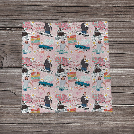 Wallen Mashup- Pink | Fabric Strip | Bow Making | Scrunchie | Headwraps