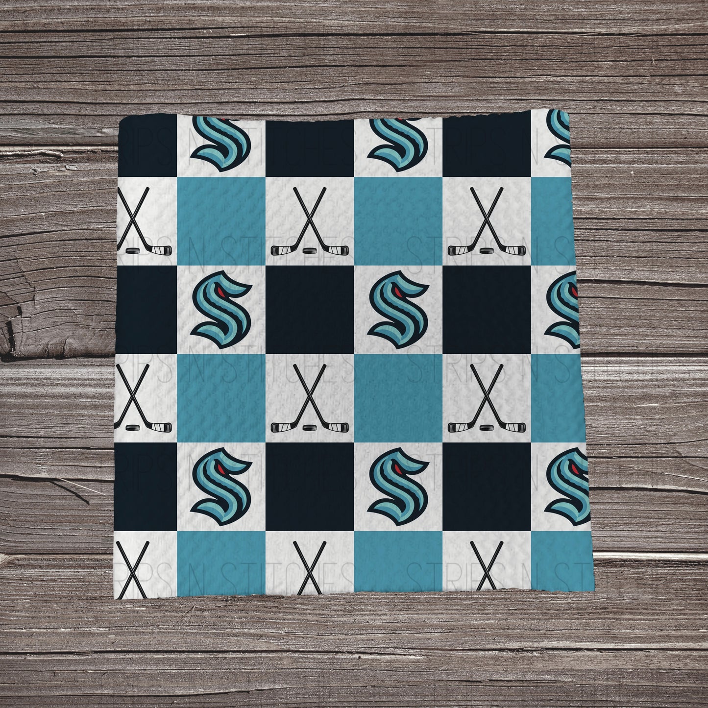 Checkered Hockey - ALL 32 Teams Available | Fabric Strip | Bow Making | Scrunchies | Headwraps
