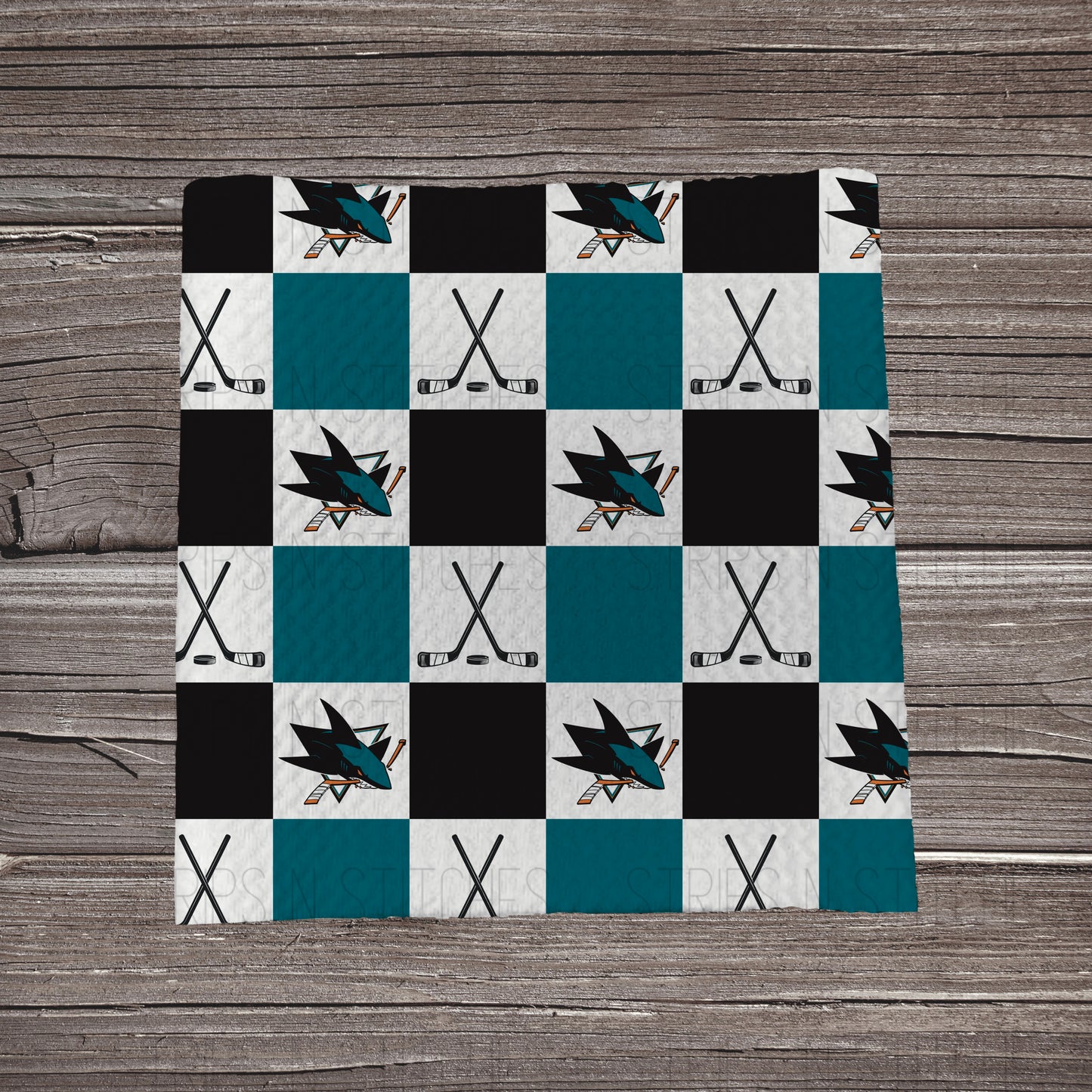 Checkered Hockey - ALL 32 Teams Available | Fabric Strip | Bow Making | Scrunchies | Headwraps