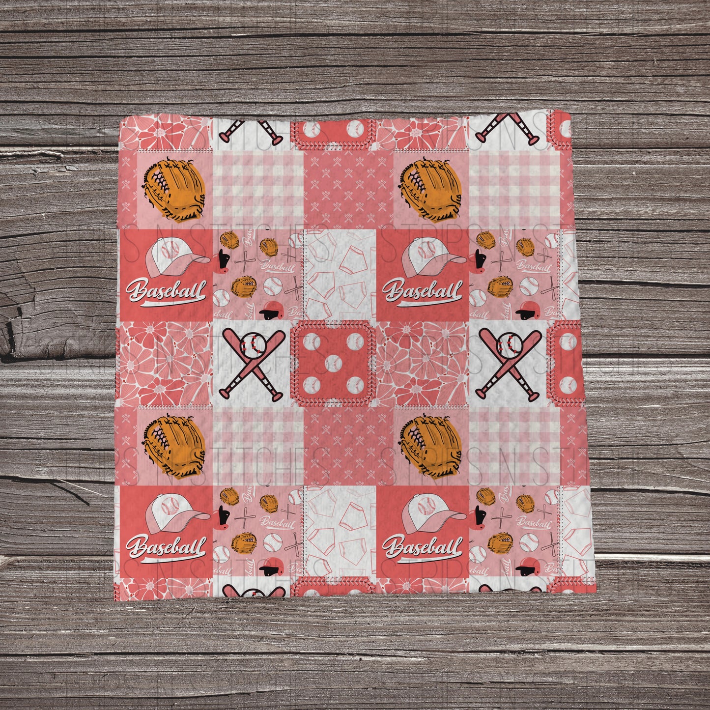 Pink Baseball Patchwork | Bow Making | Headwrap | Scrunchies
