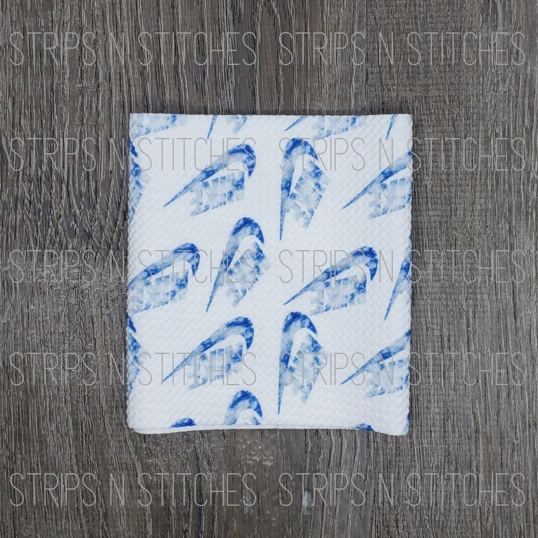 Watercolor Blue Nike-  Fabric Strip- Bow Making- Headwrap- Scrunchies