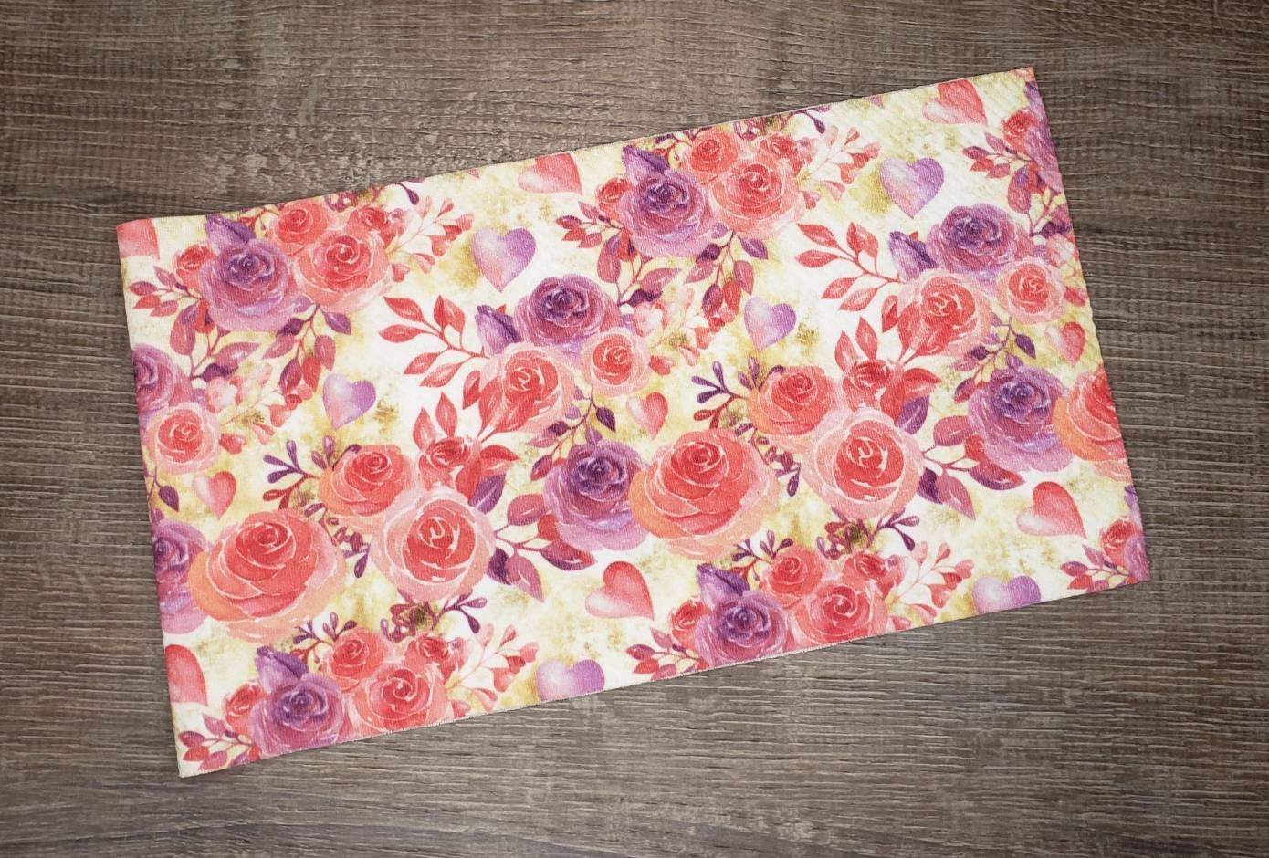 Pink &Purple Rose Fabric Strip- Bow Making- Headwrap- Scrunchies