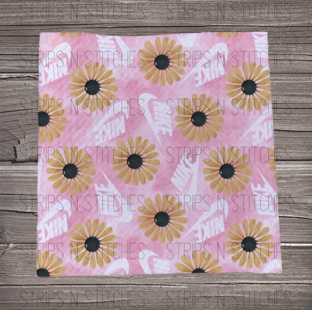 Nike Sunflowers Pink -  Fabric Strip- Bow Making- Headwrap- Scrunchies