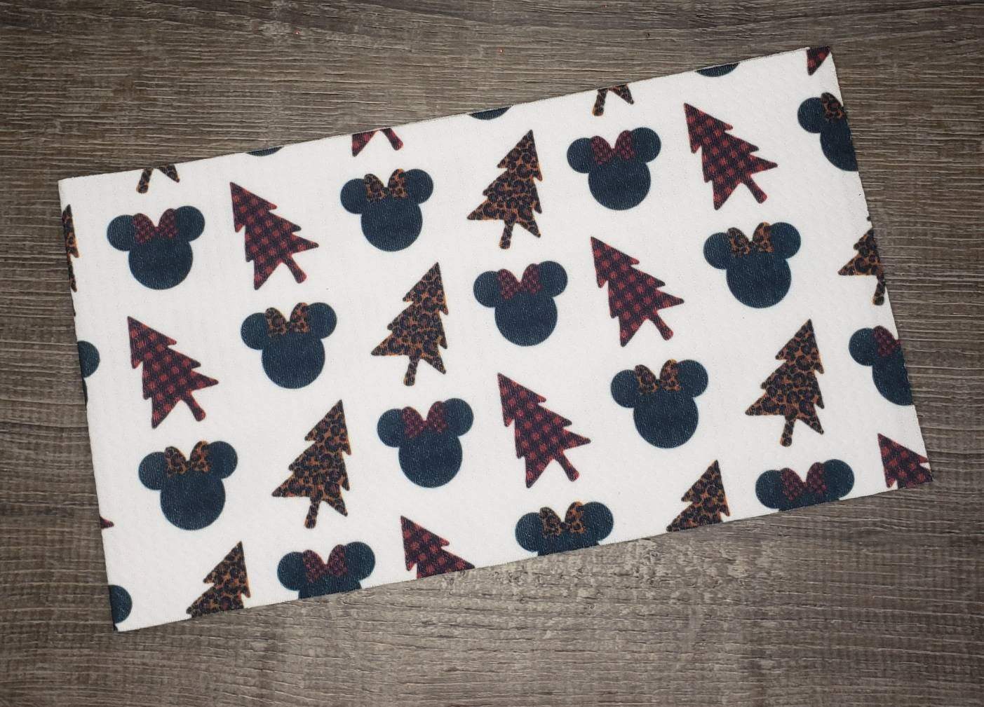 Buffalo Plaid/Cheetah Girl Mouse  Fabric Strip- Bow Making- Headwrap- Scrunchies