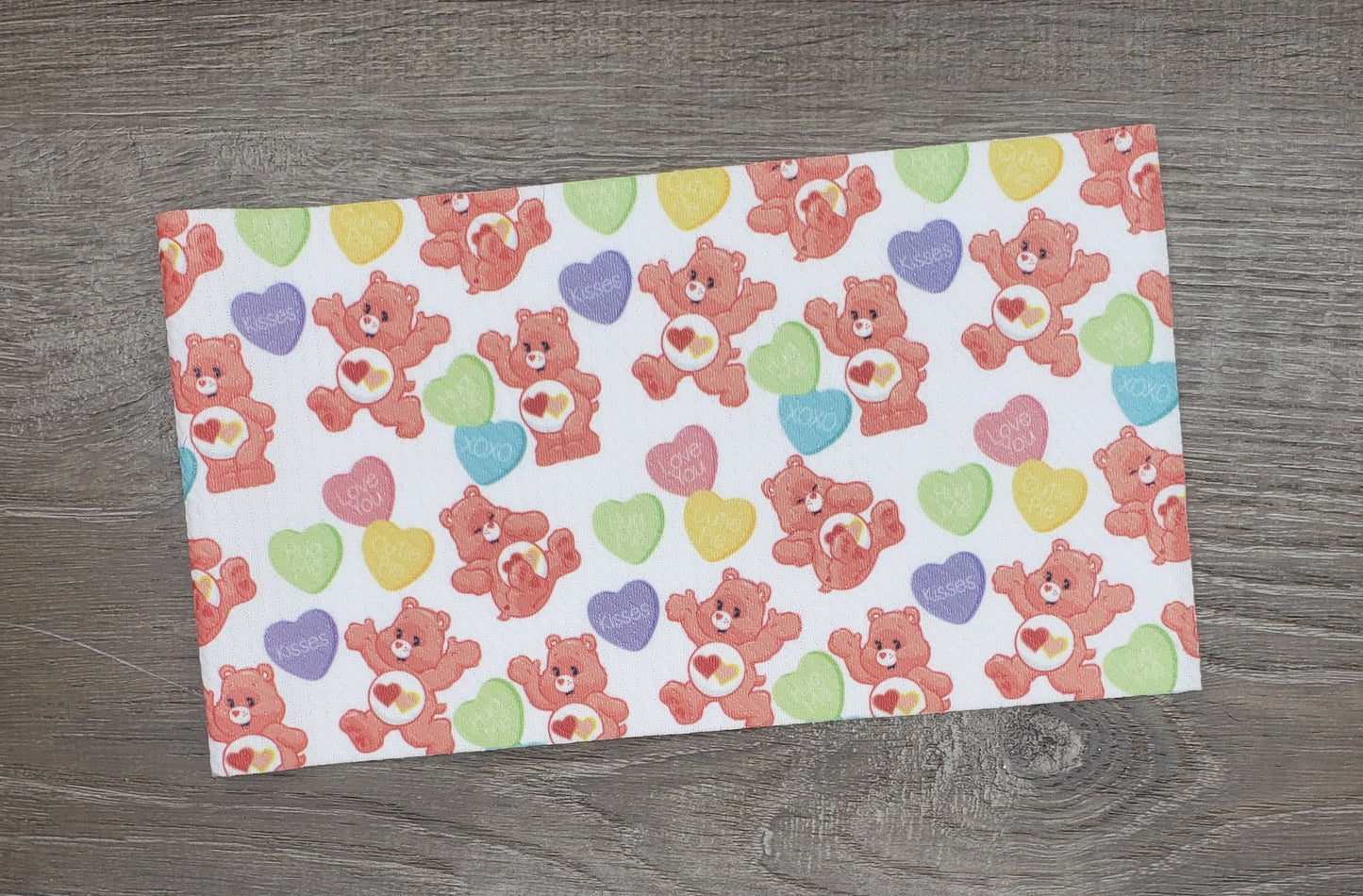 Love a lot Bear  Fabric Strip- Bow Making- Headwrap- Scrunchies