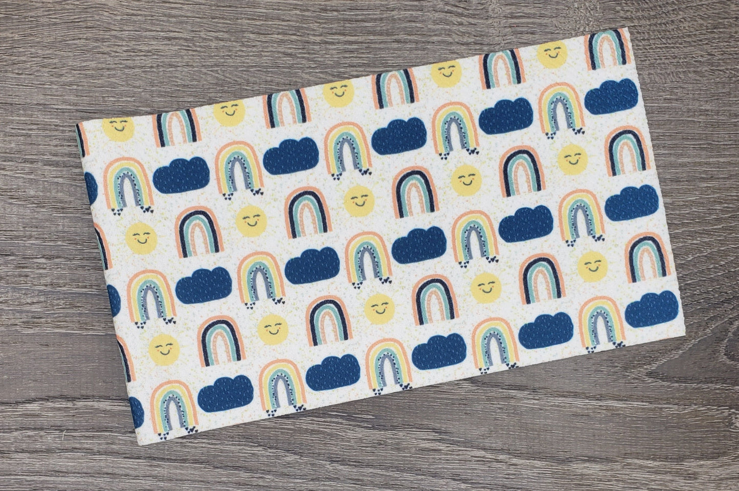 Rainbows, Clouds & Sunshine Fabric Strip- Bow Making- Headwrap- Scrunchies