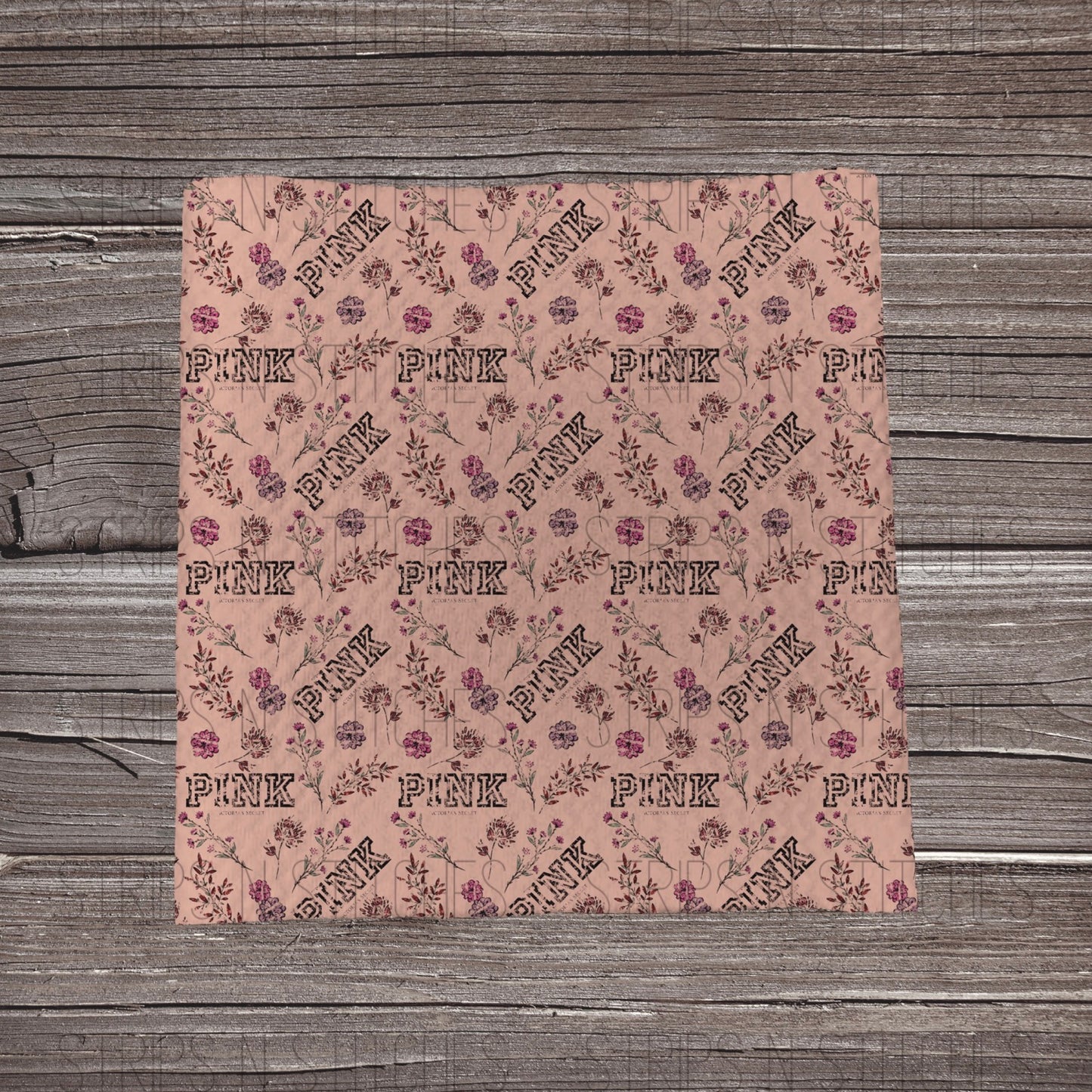 Distressed Floral Pink  | Bow Making | Headwrap | Scrunchies